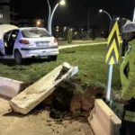 Bolu’da Kontrolden Çıkan Araç Refüje Çarptı!