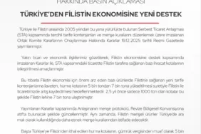 Filistin’e Tarife İyileştirmesi: Yeni Dönem Başladı!