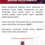 Adalet Bakanı’ndan İmralı’daki Villa İddialarına Yalanlama