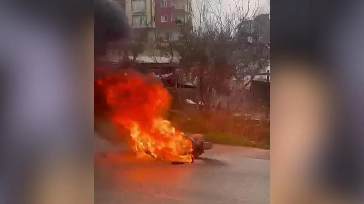 Adıyaman’da Motosiklet Yangını Paniğe Neden Oldu!