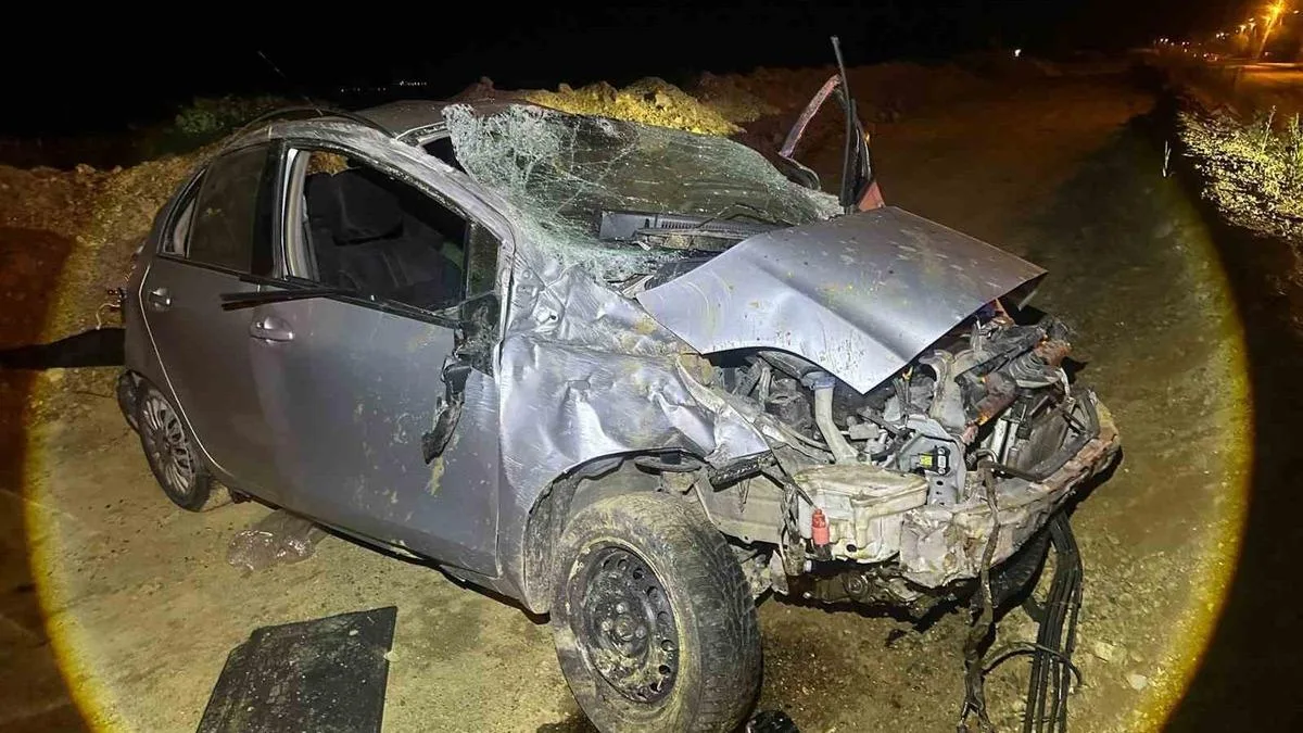 Keşan’da Takla Atan Araçta İki Yaralı!