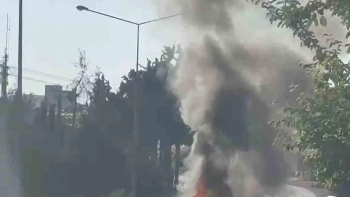 Adıyaman’da Otomobil Alev Alev Yandı!