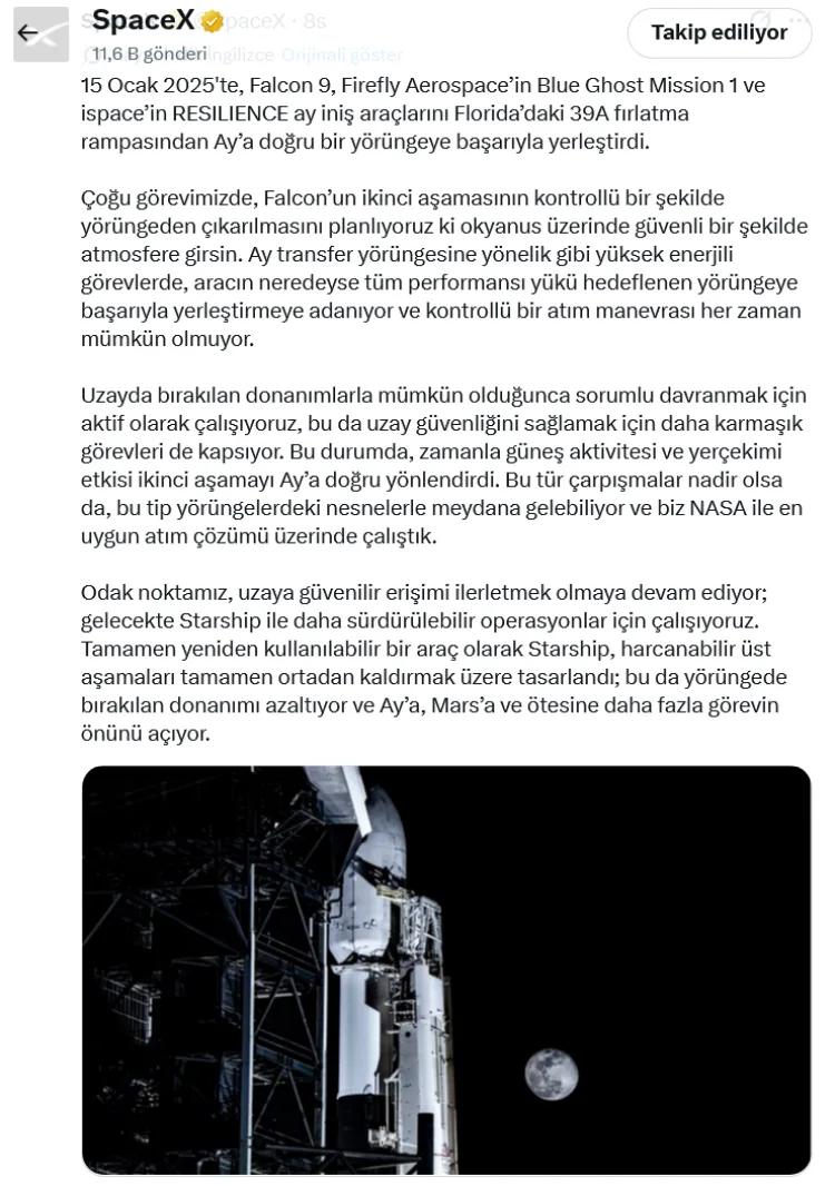 SpaceX’in Falcon 9’u Ay’a Yöneliyor!