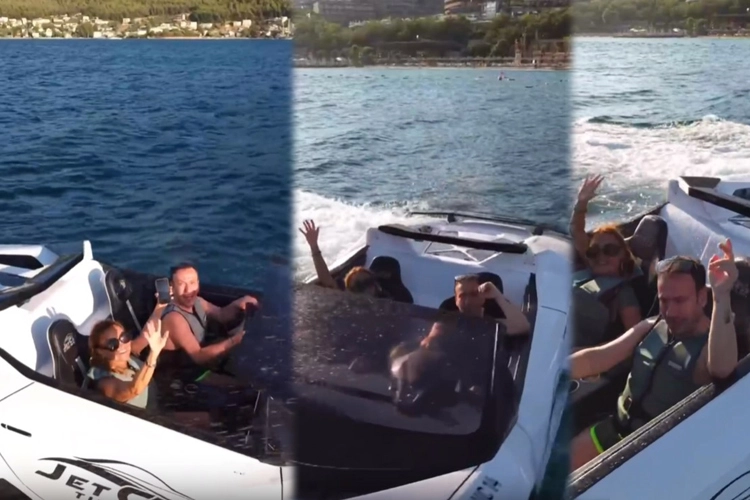 Yonca Evcimik ve Özgür Aras Bodrum’da Jet Car ile Eğlendi