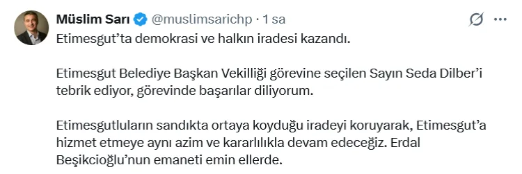 Etimesgut’ta Demokrasi Zaferi: Seda Dilber Seçildi!